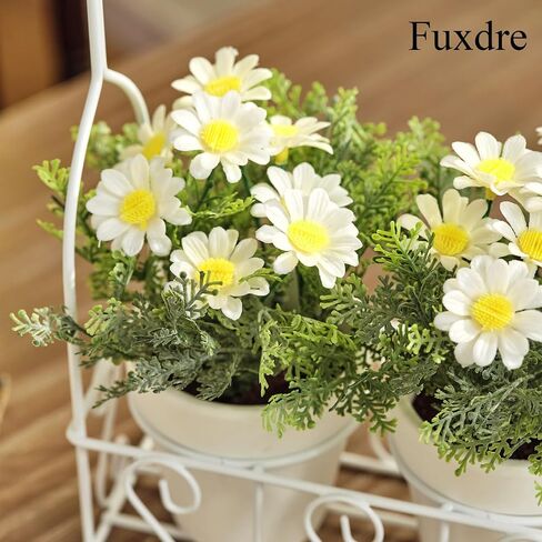 Artificial Flowers Fake Plants in Ceramic Pot with Metal Box Cradle Display Set for Home Bathroom Living Room Table Centerpiece Decor Indoor in Saudi Arabia