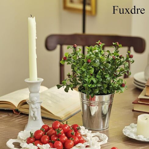 Artificial Flowers Fake Plants in Ceramic Pot with Metal Box Cradle Display Set for Home Bathroom Living Room Table Centerpiece Decor Indoor in Saudi Arabia