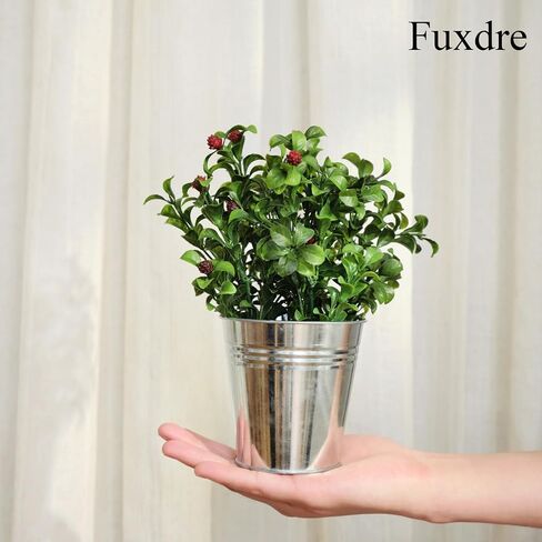 Artificial Flowers Fake Plants in Ceramic Pot with Metal Box Cradle Display Set for Home Bathroom Living Room Table Centerpiece Decor Indoor in Saudi Arabia