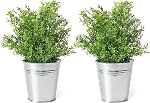 Artificial Flowers Fake Plants in Ceramic Pot with Metal Box Cradle Display Set for Home Bathroom Living Room Table Centerpiece Decor Indoor in Saudi Arabia