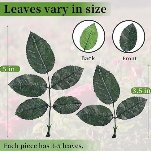 45 PCS Real Green Leaves Rose Flower Leaves - Natural Dried Preserved Greenery Leaves, for Centerpieces Room Decor , Wedding Bridal Bouquets , DIY Art Crafts in Saudi Arabia