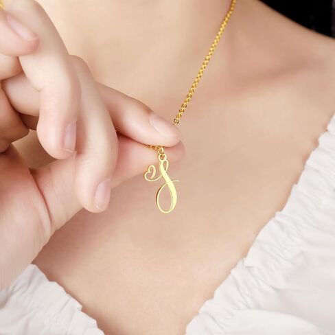 Initial Necklace For Women Girls 14K Gold Plated Heart Letter Pendant Monogram Pendant Dainty Everyday Jewelry Cute Letter Name Choker Personalized Letter Necklaces Gifts for Women-Letter A in Saudi Arabia