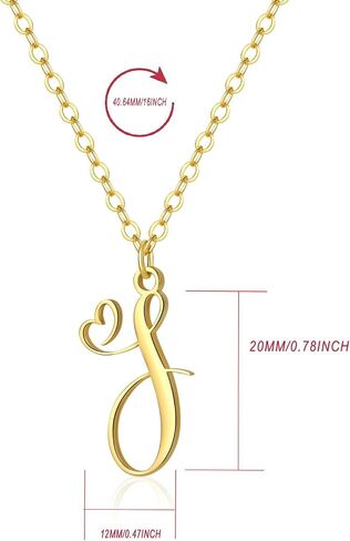 Initial Necklace For Women Girls 14K Gold Plated Heart Letter Pendant Monogram Pendant Dainty Everyday Jewelry Cute Letter Name Choker Personalized Letter Necklaces Gifts for Women-Letter A in Saudi Arabia