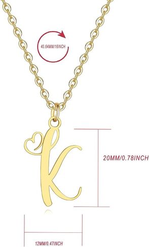 Initial Necklace For Women Girls 14K Gold Plated Heart Letter Pendant Monogram Pendant Dainty Everyday Jewelry Cute Letter Name Choker Personalized Letter Necklaces Gifts for Women-Letter A in Saudi Arabia