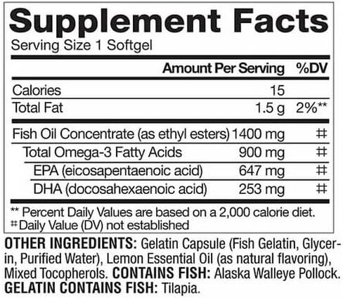 أوميغا 3 - كبسولات هلامية من زيت السمك ذات القوة الثلاثية، 150 قيراط. in Kuwait