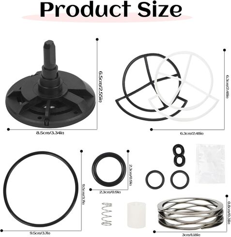 طقم دوار وختم قياسي جديد لمنقي المياه 7238468، صمامات التحكم في منقي المياه 3/4 بوصة متوافقة مع Whirlpool، Kenmore، EcoPure، GE، Morton، NorthStar in Kuwait
