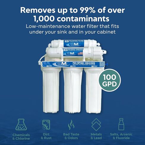 شركة Applied Membranes Inc. نظام تصفية المياه بالتناضح العكسي ذو 5 مراحل، 100 جالون في اليوم in Saudi Arabia