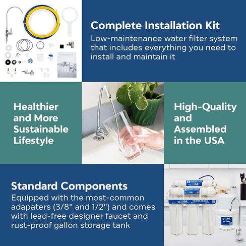 شركة Applied Membranes Inc. نظام تصفية المياه بالتناضح العكسي ذو 5 مراحل، 100 جالون في اليوم in Saudi Arabia