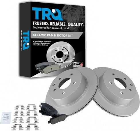 TRQ Rear Ceramic Disc Brake Pads & G-Coated Rotors Kit for Infiniti Nissan New in Saudi Arabia