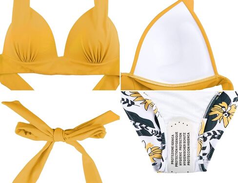coastal rose Women's Two Piece Bathing Suits Deep V Push Up Bikini Set Sexy Halter Low Rise Bikini Swimsuit in Saudi Arabia
