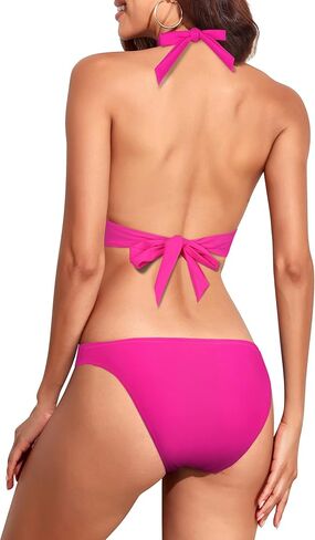 بدلة سباحة نسائية من قطعتين من Coastal Rose، طقم بيكيني بوش أب عميق على شكل حرف V، بدلة سباحة بكيني مثيرة منخفضة الارتفاع in Kuwait