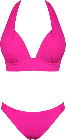 بدلة سباحة نسائية من قطعتين من Coastal Rose، طقم بيكيني بوش أب عميق على شكل حرف V، بدلة سباحة بكيني مثيرة منخفضة الارتفاع in Kuwait