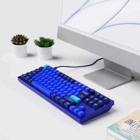 Keychron Q3 إصدار مقبض التبديل السلكي RGB ذو الإضاءة الخلفية باللون البني - الأزرق الداكن - A in Kuwait