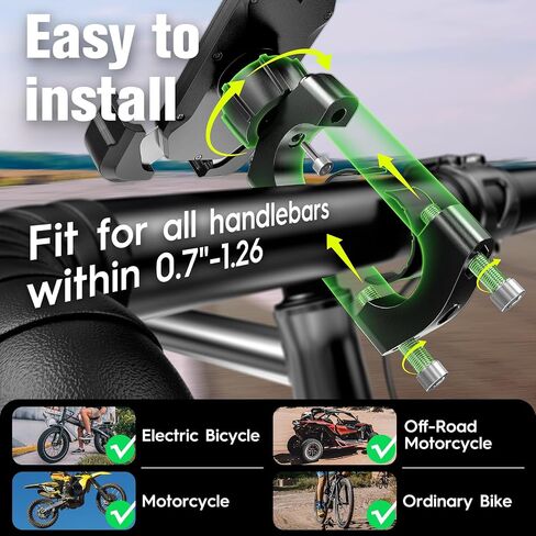 Motorcycle Phone Mount, Sport Bike Phone Holder Handlebar Compatible with 4.7''-6.8'' Cell Phone with Thick Case Phone Holder for iphone 15 14 13 12 11 Pro Max Samsung Anti-Shake Anti-Slid in Saudi Arabia