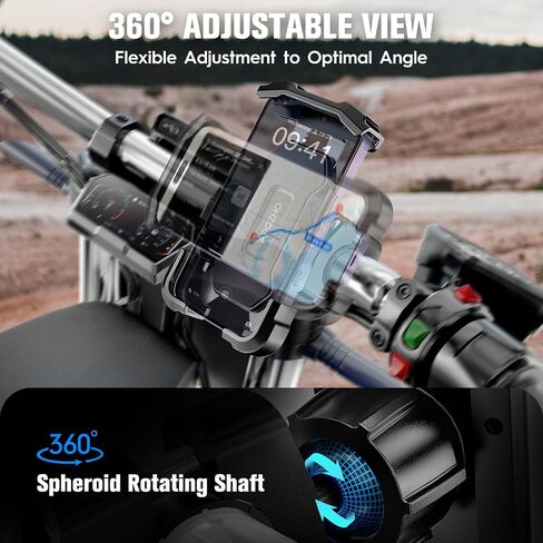 Motorcycle Phone Mount, Sport Bike Phone Holder Handlebar Compatible with 4.7''-6.8'' Cell Phone with Thick Case Phone Holder for iphone 15 14 13 12 11 Pro Max Samsung Anti-Shake Anti-Slid in Saudi Arabia