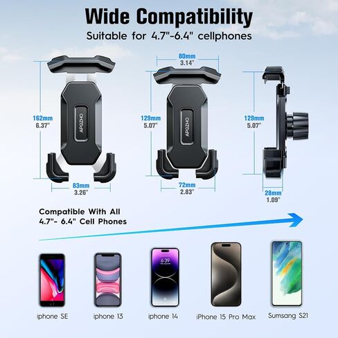 Motorcycle Phone Mount, Sport Bike Phone Holder Handlebar Compatible with 4.7''-6.8'' Cell Phone with Thick Case Phone Holder for iphone 15 14 13 12 11 Pro Max Samsung Anti-Shake Anti-Slid in Saudi Arabia