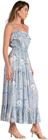 ELAN Women's Tie Strap Ruffled Maxi Dress in Kuwait
