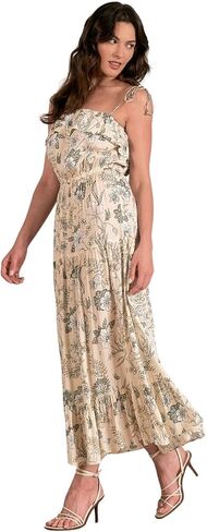 ELAN Women's Tie Strap Ruffled Maxi Dress in Saudi Arabia