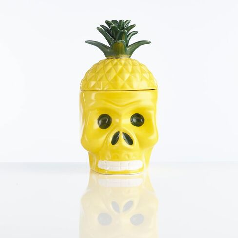 21 OZ TIKI MUG YELLOW PINAPPLE SKULL with Lid in Saudi Arabia