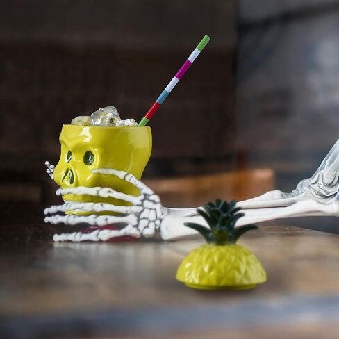 21 OZ TIKI MUG YELLOW PINAPPLE SKULL with Lid in Saudi Arabia