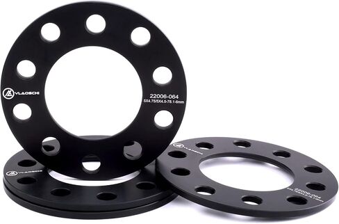 فواصل عجلات VLAOSCHI باللون الأسود مقاس 5x108 5x110 مقاس 1/4 بوصة (6 مم) متوافقة مع Ford Jeep-Jaguar-Chevrolet-Saab 5 Lug for Focus Taurus Renegade Compass MP Cherokee KL Omega Malibu Dart - عبوة من قطعتين in Kuwait