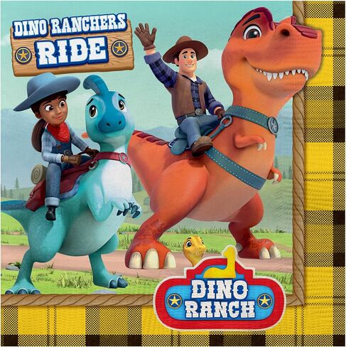 Treasures Gifted Dino Ranch Birthday Party Napkins - Pack of 16 Dino Ranch Napkins - Dino Ranch Party Supplies - Dino Ranch Birthday Party Supplies - Dino Ranch Decorations in Saudi Arabia