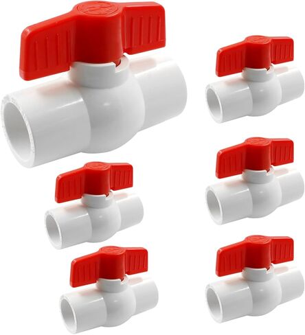 2 قطعة صمام كروي PVC مقاس 3/4 بوصة - صمامات إغلاق المياه بمقبض على شكل حرف T - مثالية لأحواض السمك ومعدات حمامات السباحة والري ومعالجة المياه in Kuwait