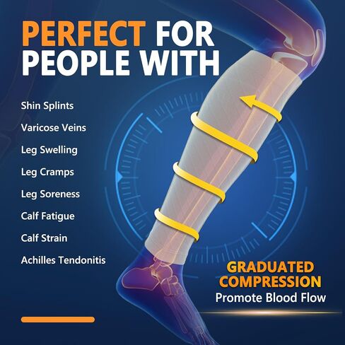 3 Pairs Calf Compression Sleeves for Women Men, Leg Compression Sleeve Calf Brace for Support Running Shin Splints in Saudi Arabia