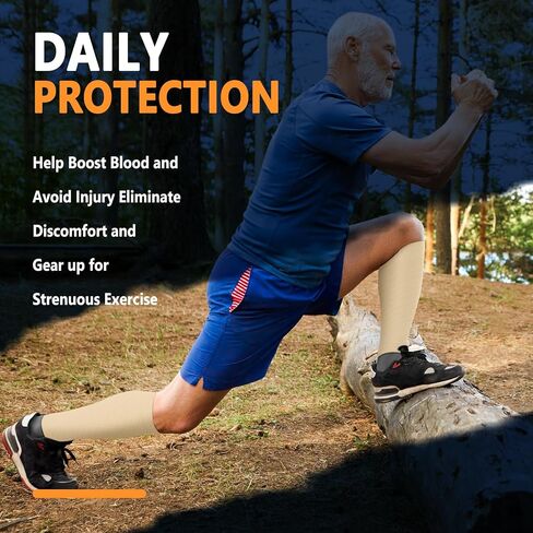 3 Pairs Calf Compression Sleeves for Women Men, Leg Compression Sleeve Calf Brace for Support Running Shin Splints in Saudi Arabia