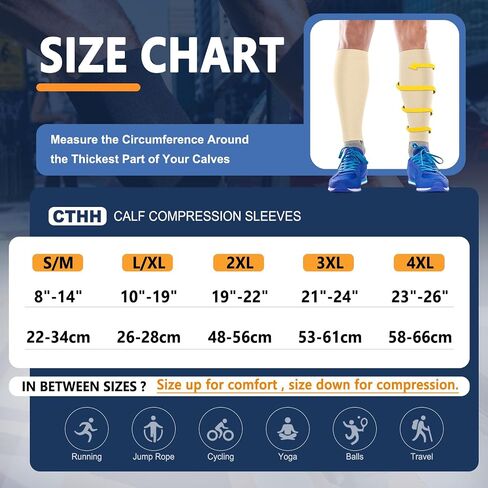 3 Pairs Calf Compression Sleeves for Women Men, Leg Compression Sleeve Calf Brace for Support Running Shin Splints in Saudi Arabia