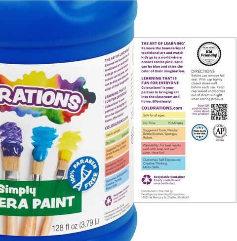 Colorations Washable Tempera Paint, Gallon, Brown, Non Toxic, Vibrant, Bold, Kids Paint, Craft, Hobby, Fun, Art Supplies in Saudi Arabia