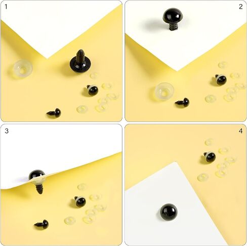 MUCUNNIA 200pcs 10mm عيون السلامة لأميجورومي مع غسالات عيون السلامة البلاستيكية السوداء لحرف الكروشيه عيون السلامة DIY بها بنفسك زينة عيد الهالوين الكروشيه الحيوانات المحشوة صياغة in Kuwait