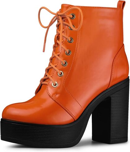 Perphy Platform Lace Up Chunky Heel Western Combat Boots for Women in Saudi Arabia