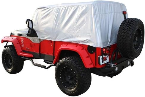 RAMPAGE PRODUCTS Water Repellant Cab Cover for Jeep Wrangler YJ/TJ | Fits Over Installed Top, Multiguard, Silver | 2261 | Fits 1992-1995 Wrangler YJ / 1997-2006 Wrangler TJ in Saudi Arabia