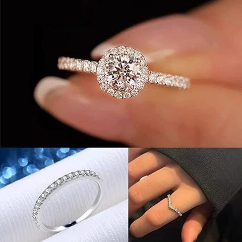 1 Moissanite Rings for Women, D Color VVS1 Clarity Brilliant Round Cut Solitaire Lab Created Diamond Moissanite Ring Rhodium Plated Solid S925 Sterling Silver in Saudi Arabia
