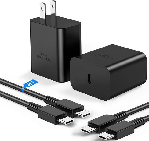 شاحن USB C، شاحن حائط فائق السرعة 45 وات لهاتف Samsung Galaxy S23 S22 Ultra/S22+/S22/Note 10/Note 10+/Note 20/S20/S21، شاحن USB C 45 وات مع كابل شحن سريع من النوع C بطول 6 أقدام (2- علية) in Kuwait