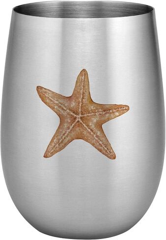 UPware 18/8 Stainless Steel 15 oz. Full Color Printed Stemless Wine Glass, Unbreakable and Shatterproof Metal, for Wine and Beverage (Palm Trees) in Saudi Arabia