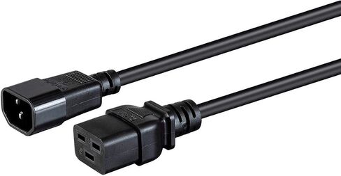 Monoprice Power Cord - IEC 60320 C14 to IEC 60320 C19, 15 Amp, 1875 Watt, 100-250 Volt, 14AWG, 6 Feet, Black in Saudi Arabia