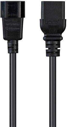 Monoprice Power Cord - IEC 60320 C14 to IEC 60320 C19, 15 Amp, 1875 Watt, 100-250 Volt, 14AWG, 6 Feet, Black in Saudi Arabia