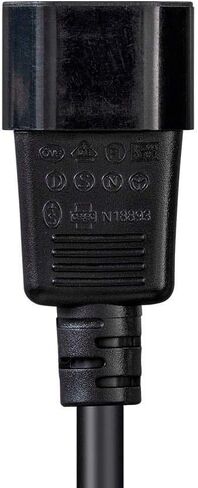 Monoprice Power Cord - IEC 60320 C14 to IEC 60320 C19, 15 Amp, 1875 Watt, 100-250 Volt, 14AWG, 6 Feet, Black in Saudi Arabia