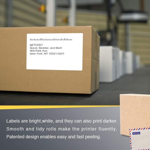 BETCKEY - 4" x 6" (102 mm x 152 mm) Shipping Labels Compatible with Zebra & Rollo Label Printer(not for dymo 4XL), Premium Adhesive & Perforated [10 Rolls, 2500 Labels] in Saudi Arabia