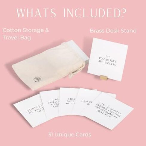 بطاقات التأكيد الإيجابية للنساء - 31 اقتباسًا ملهمًا وتمكينيًا يوميًا فريدًا من نوعه لحب الذات والثقة - بطاقات تحفيزية بأسئلة مثيرة للتفكير - بطاقات مظاهر - أبيض in Kuwait