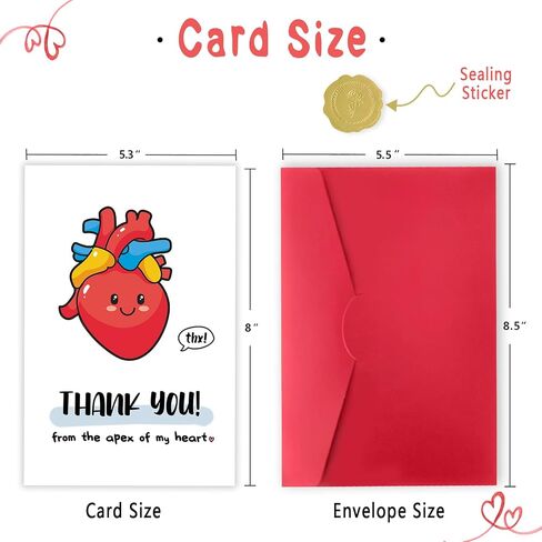 Cute Thank You Card for Heart Surgeon, Funny Thank you Gift for Women Men, Appreciation Card for Doctor Nurse Medical Staff, Thank You from the Apex of My Heart in Saudi Arabia