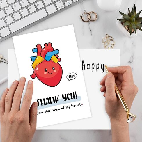 Cute Thank You Card for Heart Surgeon, Funny Thank you Gift for Women Men, Appreciation Card for Doctor Nurse Medical Staff, Thank You from the Apex of My Heart in Saudi Arabia