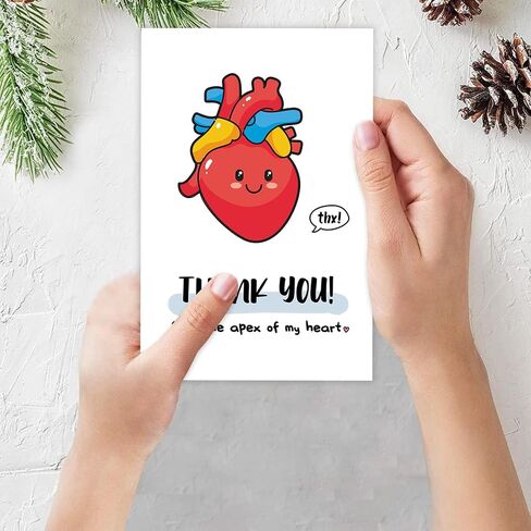 Cute Thank You Card for Heart Surgeon, Funny Thank you Gift for Women Men, Appreciation Card for Doctor Nurse Medical Staff, Thank You from the Apex of My Heart in Saudi Arabia
