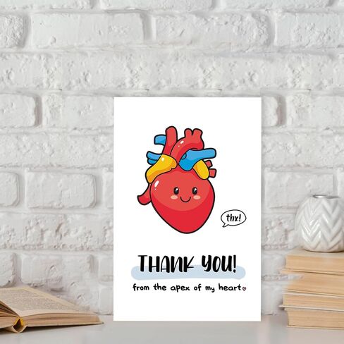 Cute Thank You Card for Heart Surgeon, Funny Thank you Gift for Women Men, Appreciation Card for Doctor Nurse Medical Staff, Thank You from the Apex of My Heart in Saudi Arabia