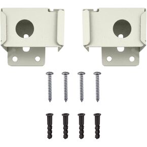 Amazing Drapery Hardware 1" Mini Blind Metal Brackets - Low Profile Box Mount, Fits 1" x 1.5" Headrail - Ivory, 2-Pairs (4 Pieces) with Screws