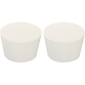 MECCANIXITY Rubber Tapered Plug 38mm to 46mm Solid Test Tubes Bungs Stopper White for Lab Home 2 Pieces
