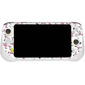 MightySkins Carbon Fiber Skin Compatible with Logitech G Cloud Gaming Handheld - Cool Flamingo | Protective, Durable Textured Carbon Fiber Finish | Easy to Apply | Made in The USA