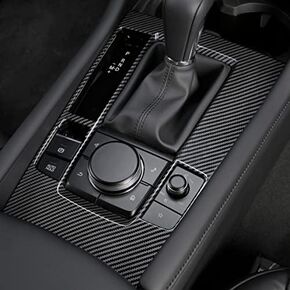 Kadore Interior Gear Shift Panel Frame Cover Trim for 2019-2022 2023 Mazda 3 Carbon Fiber Pattern (only for Mazda3) 1pc
